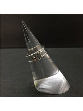 GUCCI Interlocking G Silver 925 Open Ring ISO sz:46👝